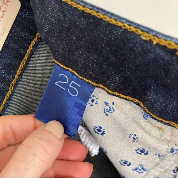 ANTHROPOLOGIE denim | Pilcro The Split Straight Jeans | size 25 | Dark Wash |NWT - Picture 9 of 11